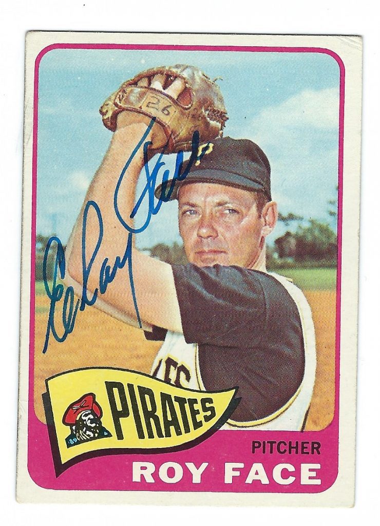 Autographed Roy Face Topps Card Main Line Autographs