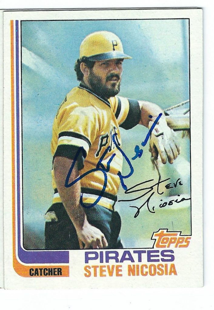 Autographed Steve Nicosia Pittsburgh Pirates Topps Card Main