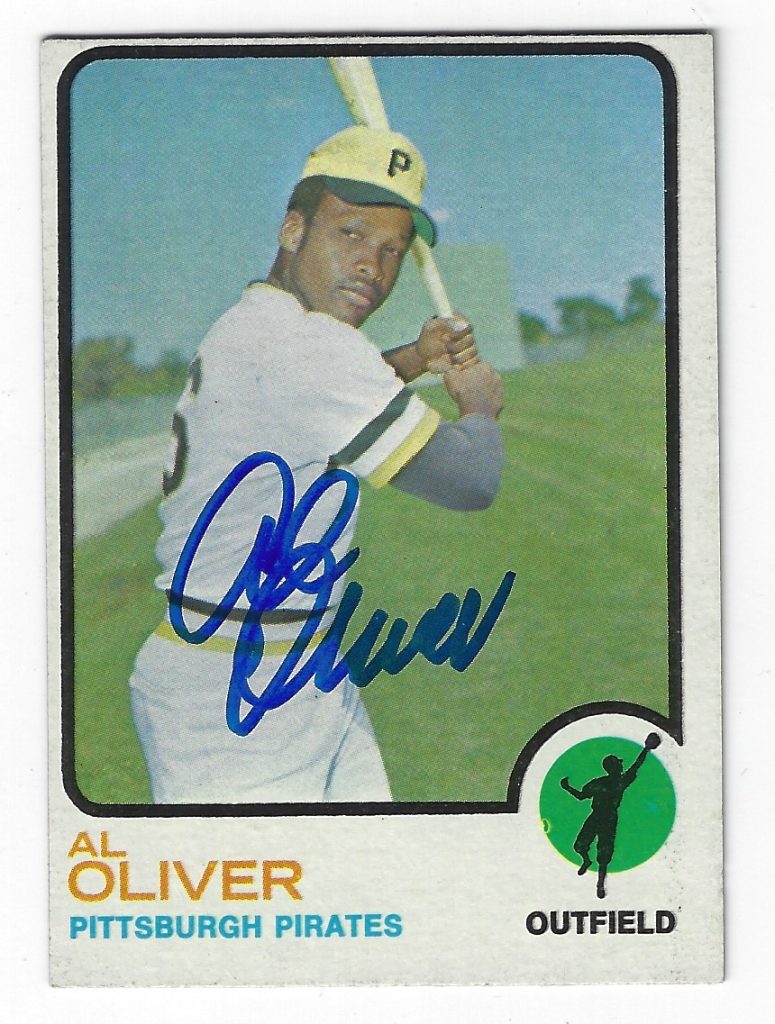 Autographed AL OLIVER 1973 Topps Card Main Line Autographs