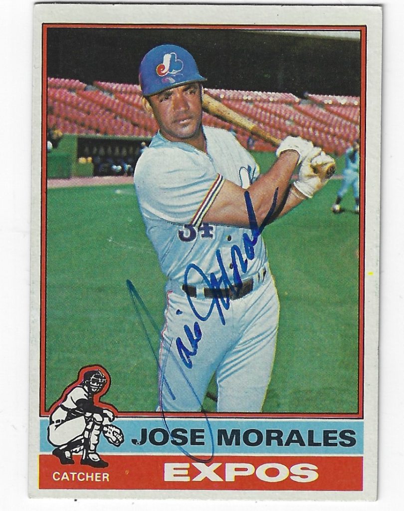 Autographed Jose Morales Topps Card Main Line Autographs