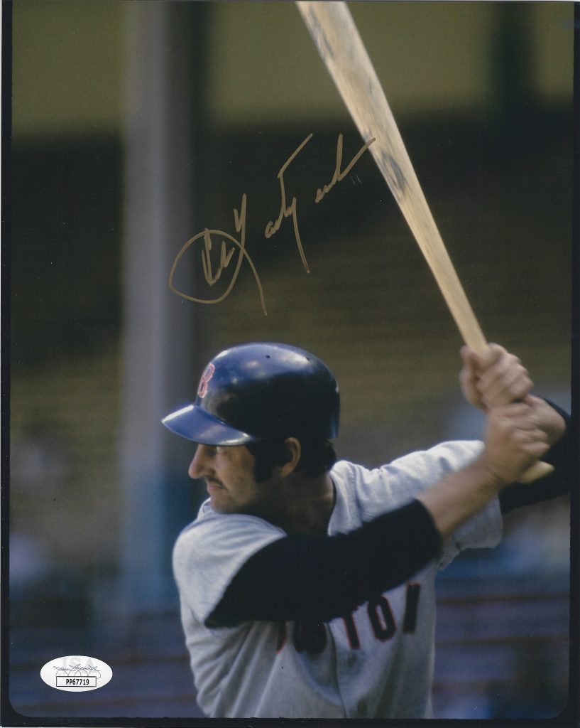 Autographed CARL YASTRZEMSKI 8X10 Boston Red Sox JSA COA Main Line