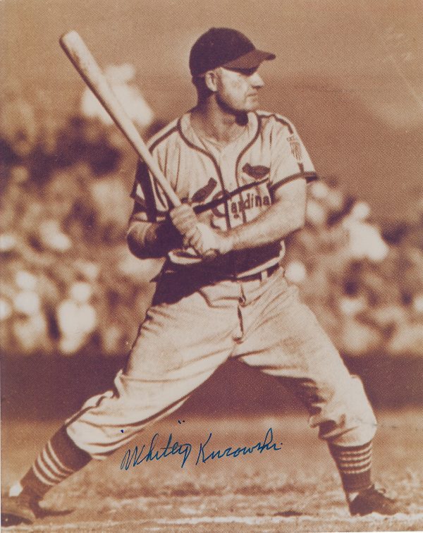 AUTOGRAPHED WHITEY KUROWSKI 8x10 St. Louis Cardinals photo