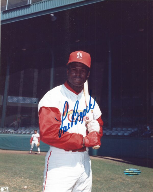 Autographed LOU BROCK St Louis Cardinals 8X10 photo - Main Line Autographs