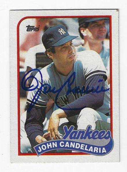 Autographed JOHN CANDELARIA New York Yankees 1989 Topps Card - Main ...