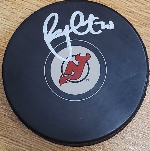 Autographed RYAN CARTER New Jersey Devils Hockey Puck