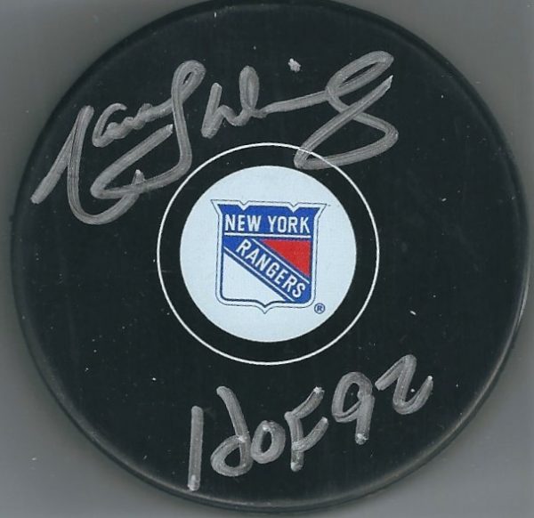 Autographed  MARCEL DIONNE New York Rangers Hockey Puck