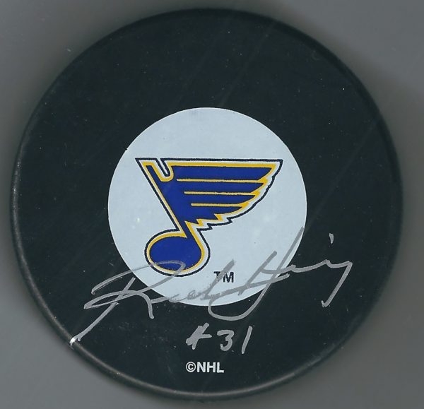 Autographed RICK HEINZ St. Louis Blues Hockey Puck