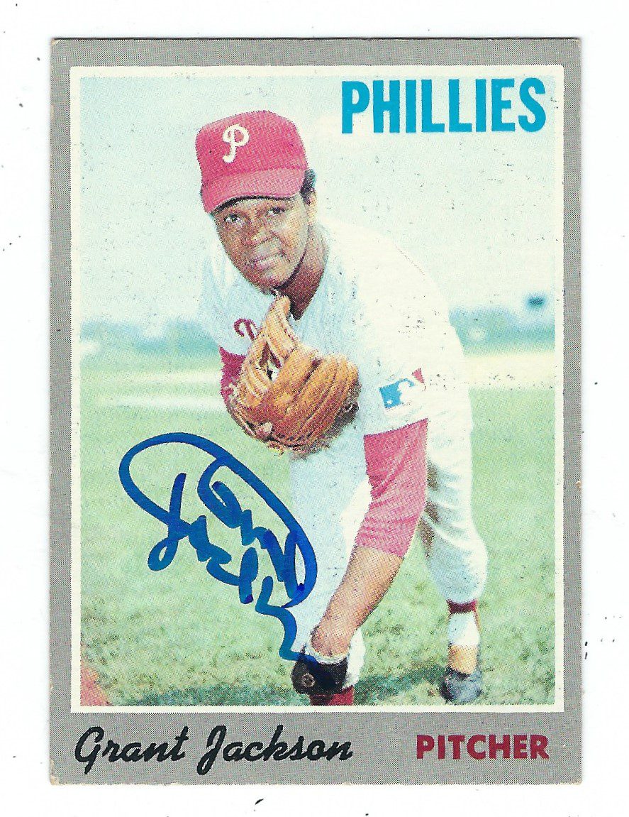 Autographed Grant Jackson Philadelphia Phillies 1970 TOPPS card #6