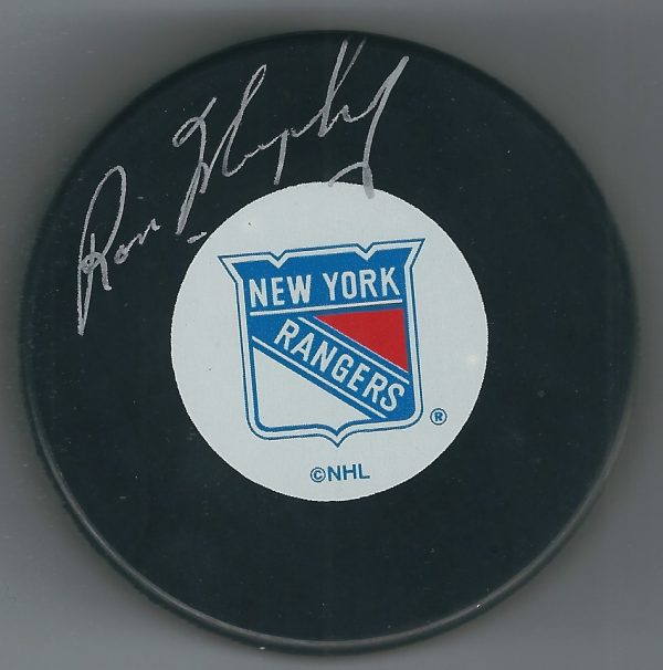 Autographed RON MURPHY New York Rangers Hockey Puck