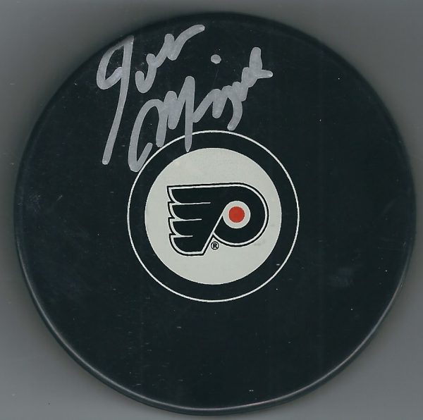 Autographed JOHN MISZUK Philadelphia Flyers Hockey Puck