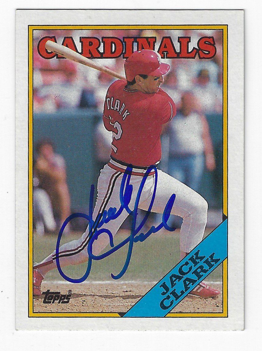 Autographed JACK CLARK St. Louis Cardinals 1988 Topps Card - Main