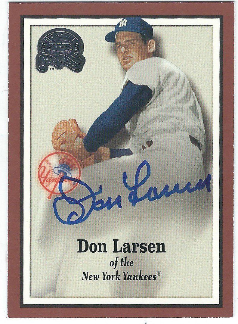 Autographed DON LARSEN 2000 FLEER GREATS of the GAME CARD - Main