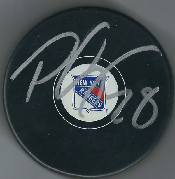 Autographed PAUL CAREY New York Rangers Hockey Puck