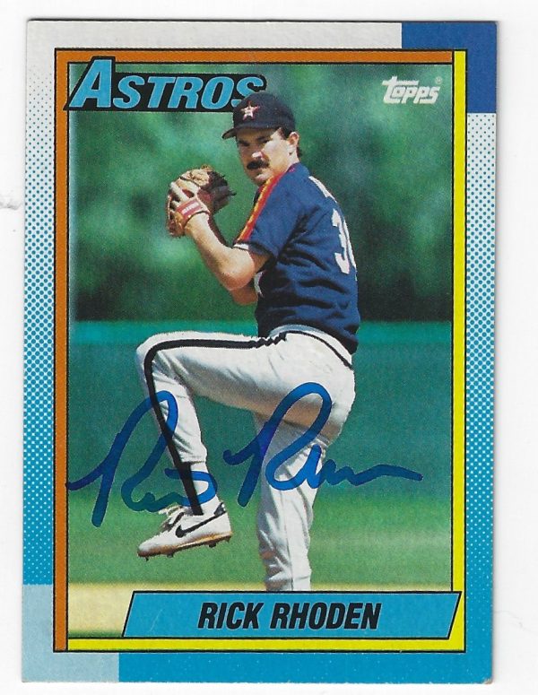 Autographed RICK RHODEN Houston Astros 1990 Topps Card