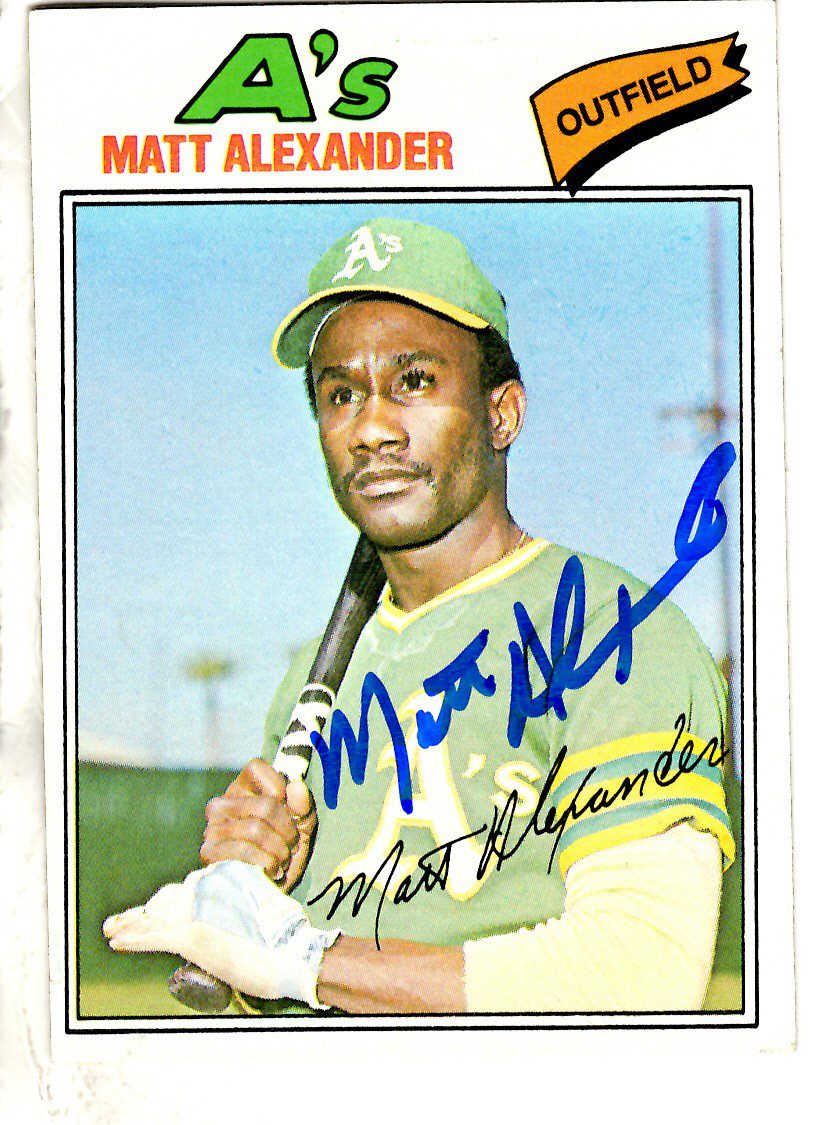 Autographed MATT ALEXANDER 1977 Topps Card - Main Line Autographs