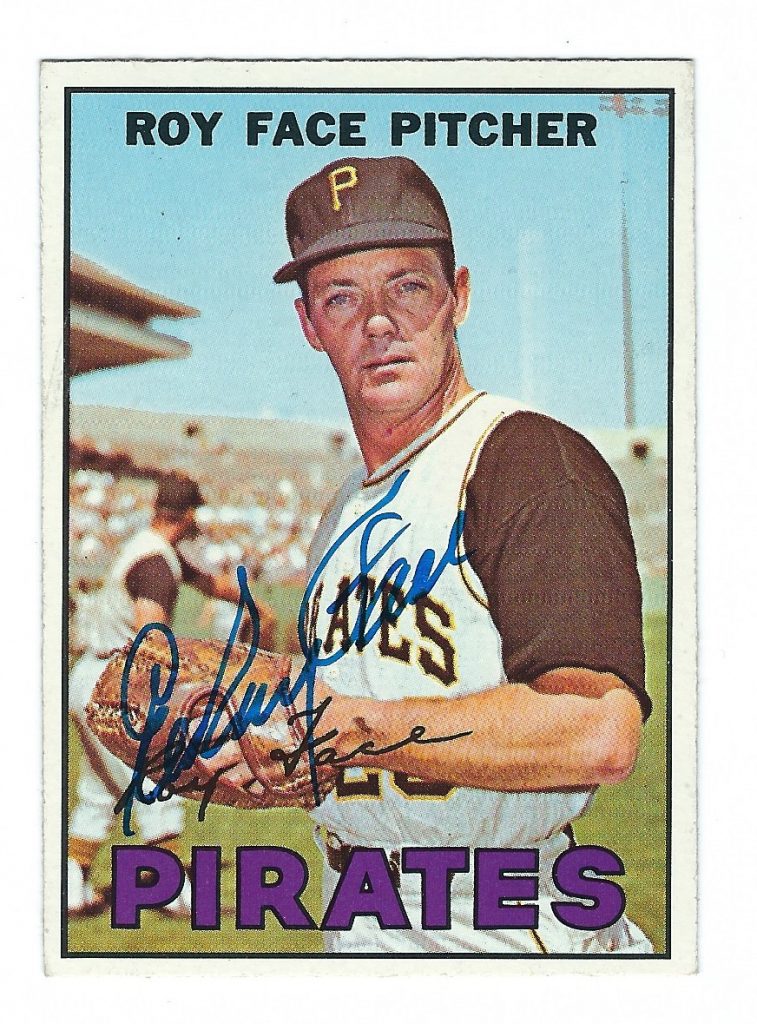 Autographed Roy Face 1967 Topps Card - Main Line Autographs