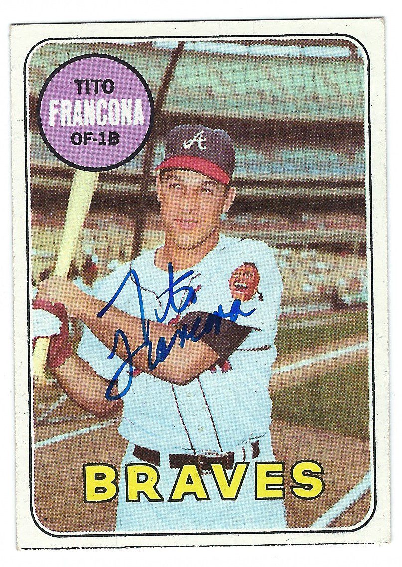 Autographed TITO FRANCONA Atlanta Braves 1969 Topps Card - Main Line  Autographs