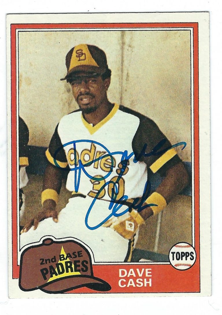 Autographed DAVE CASH 1981 Topps Card - Main Line Autographs