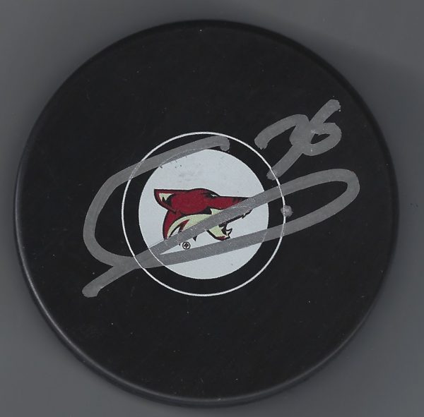 Autographed CHRISTIAN FISCHER Arizona Coyotes Hockey Puck