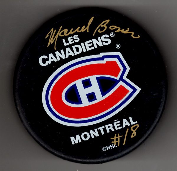 Autographed MARCEL BONIN Montreal Canadiens Hockey Puck