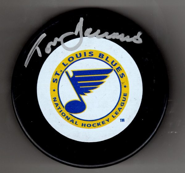 Autographed TOM BARRASSO St. Louis Blues Hockey Puck