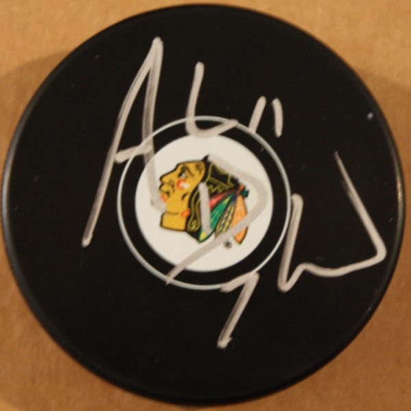 Autographed Andrew Desjardins Chicago Blackhawks Hockey Puck