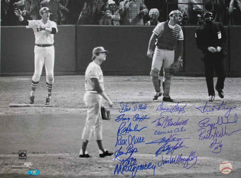 AUTOGRAPHED 16 x 20 1975 Boston Red Sox Photo Main Line Autographs