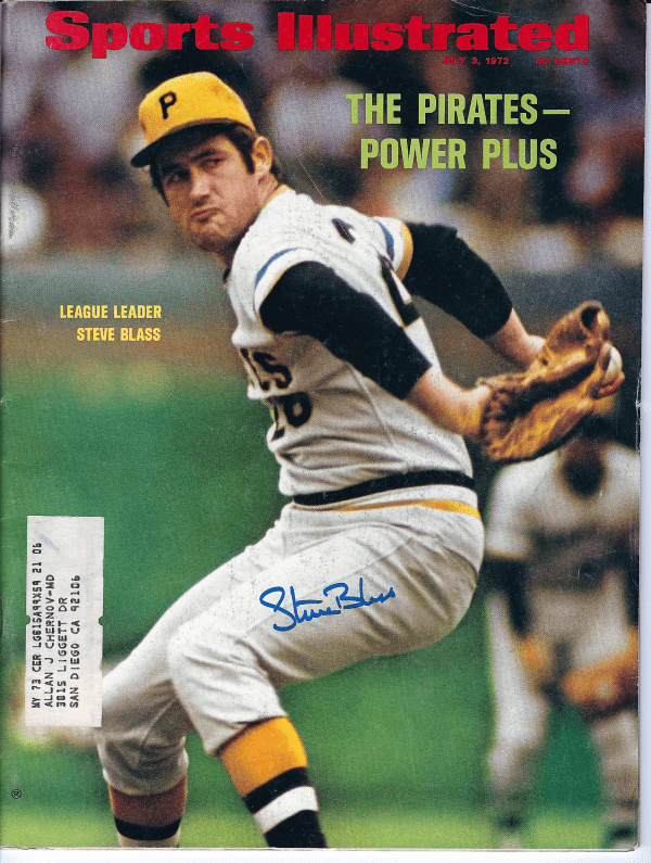 Autographed Steve Blass Pittsburgh Pirates Sports Illustrated Magazine 7/3/72