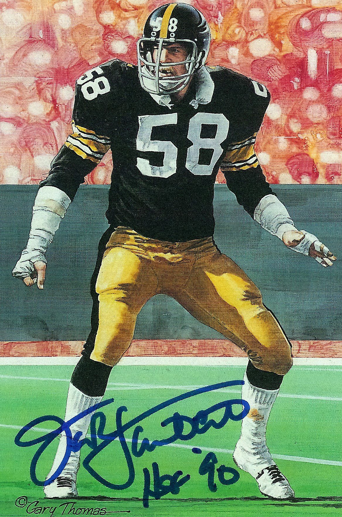 Autographed Jack Lambert Pittsburgh Steelers Goal Line Art Card - Main Line  Autographs