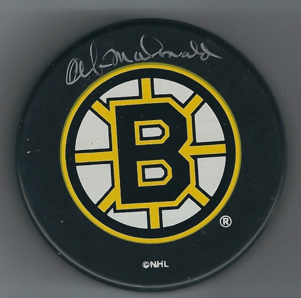 Autographed  Ab McDonald Boston Bruins Hockey Puck