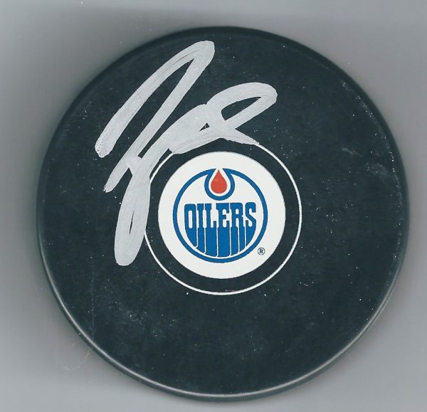 Autographed TAYLOR HALL Edmonton Oilers Hockey Puck