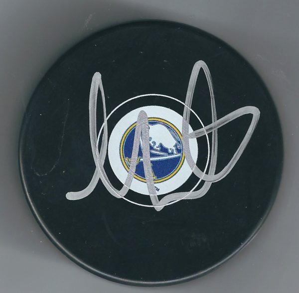 Autographed SAM REINHART Buffalo Sabres Hockey Puck