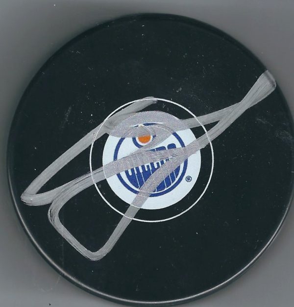 Autographed NAIL YAKUPOV Edmonton Oilers Hockey Puck