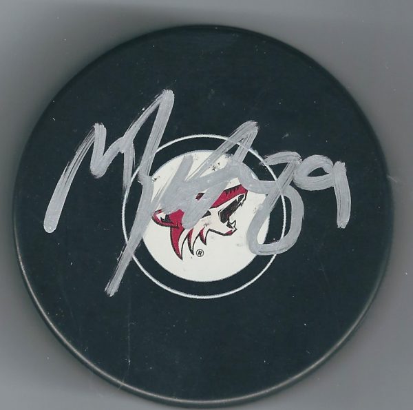 Autographed MIKKEL BOEDKER Arizona Coyotes Hockey Puck