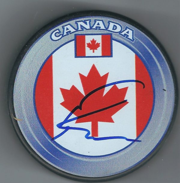 Autographed RYAN NUGENT-HOPKINS Team Canada Hockey Puck