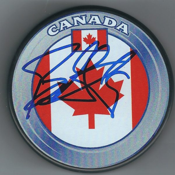 Autographed RYAN GETZLAF Team Canada Hockey Puck