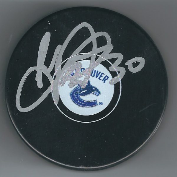 Autographed RYAN MILLER Vancouver Canucks Hockey Puck