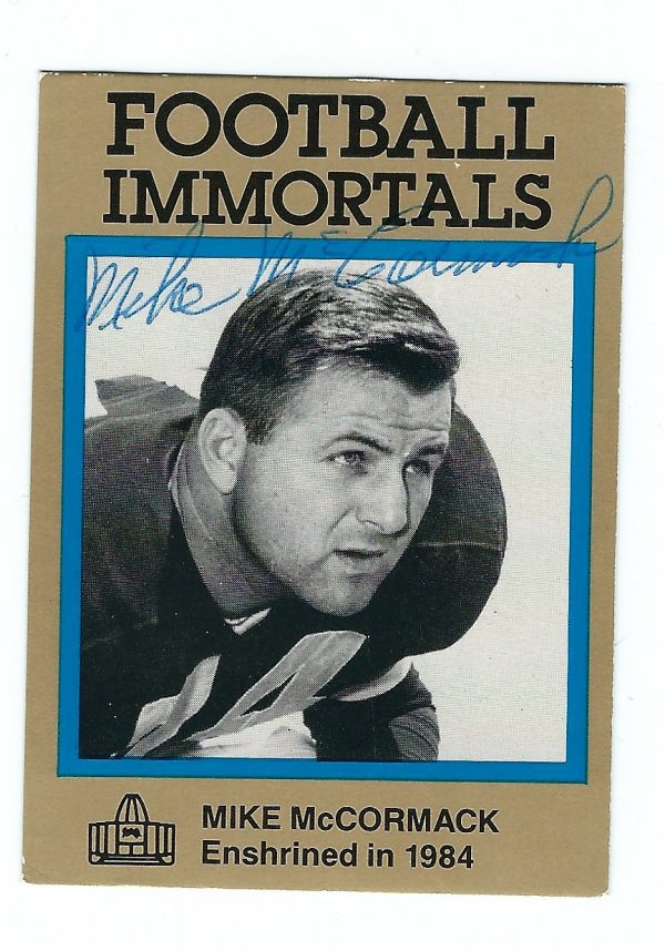 Autographed Mike McCormack Cleveland Bears Football Immortals Card, #79 COA