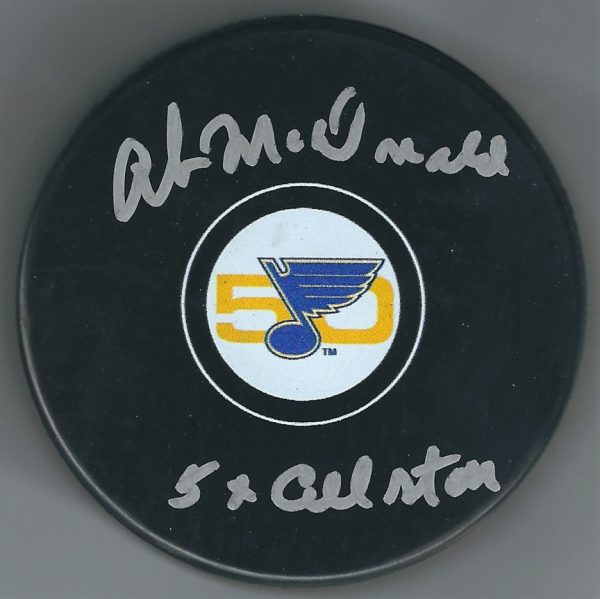 Autographed AB MCDONALD St Louis Blues 50th Anniversary Hockey Puck