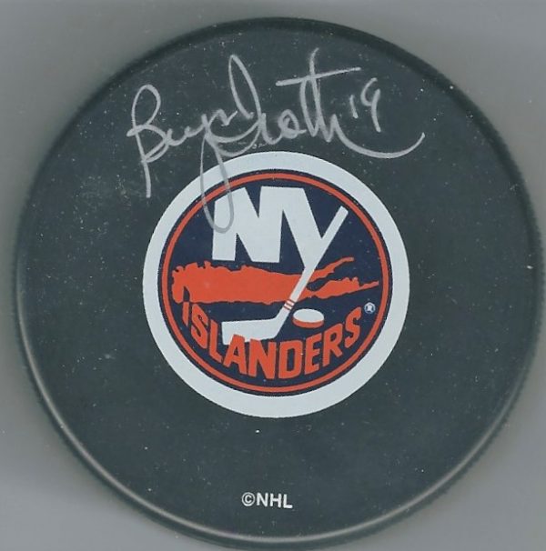 Autographed BRYAN TROTTIER New York Islanders Hockey Puck