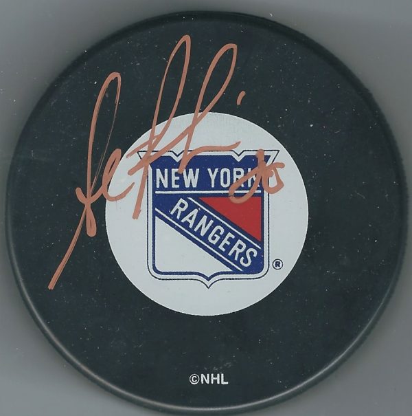 Autographed STEVE RUCCHIN New York Rangers Hockey Puck