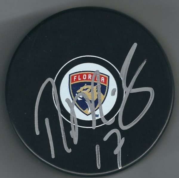 Autographed DEREK MACKENZIE Florida Panthers Hockey Puck