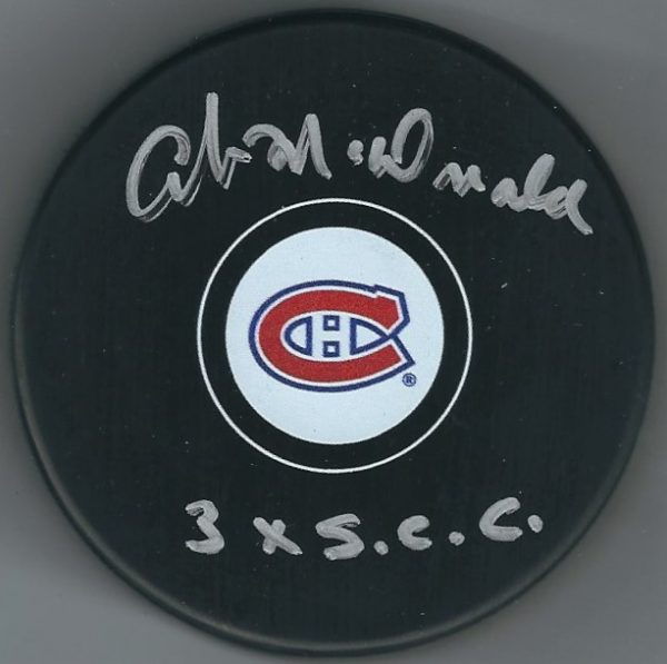 Autographed AB MCDONALD Montreal Canadiens Hockey Puck