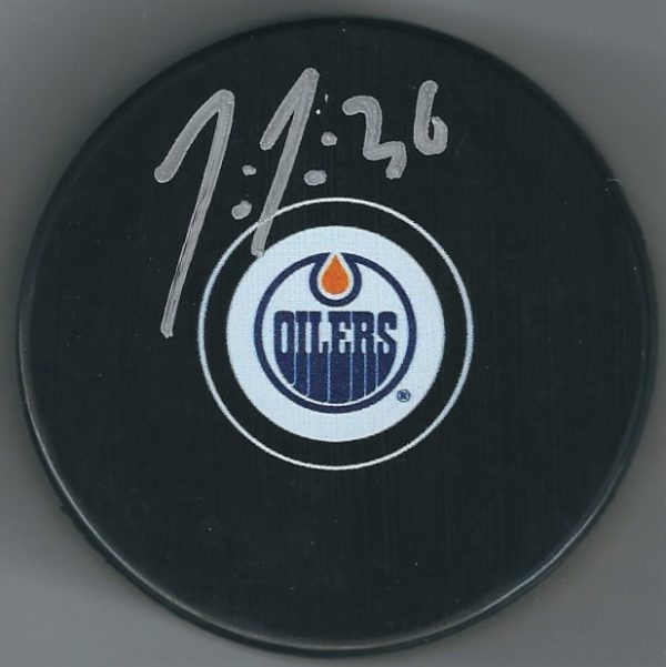 Autographed JUSSI JOKINEN Edmonton Oilers Hockey Puck