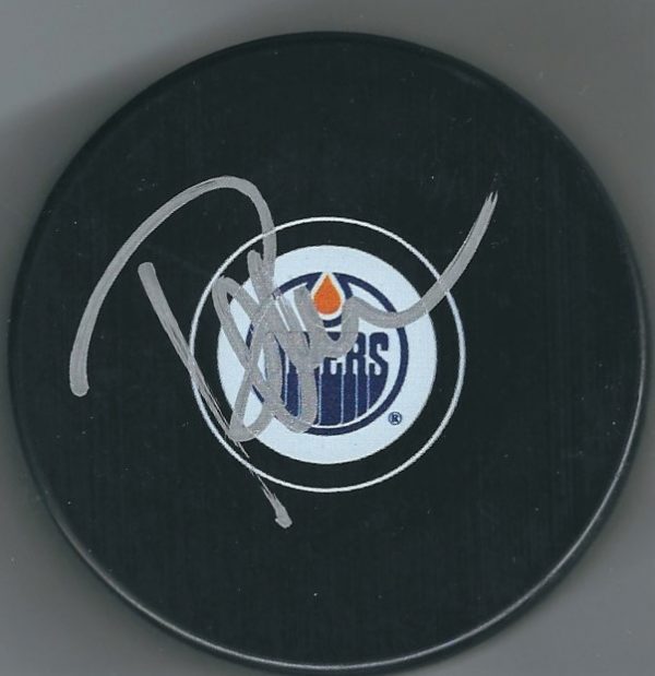 Autographed TODD MCLELLAN Edmonton Oilers Hockey Puck