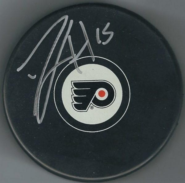 Autographed MICHAEL DEL ZOTTO Philadelphia Flyers Hockey Puck