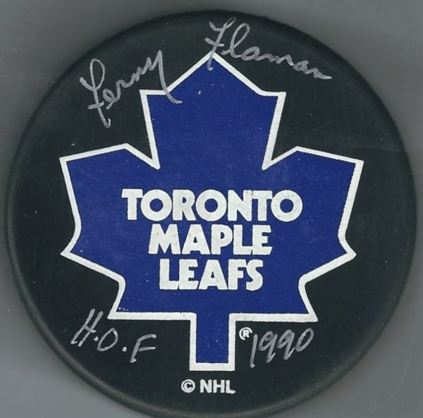 Autographed FERN FLAMAN Toronto Maple Leafs Hockey Puck