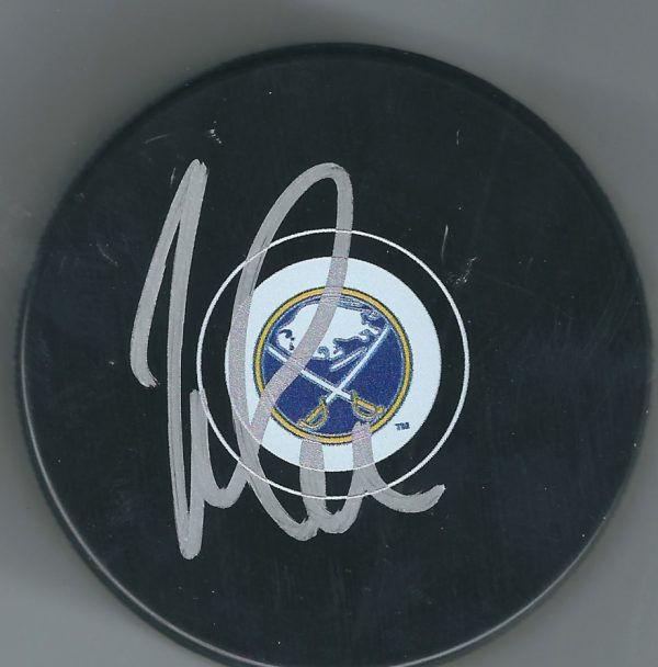 Autographed JOHAN LARSSON Buffalo Sabres Hockey Puck