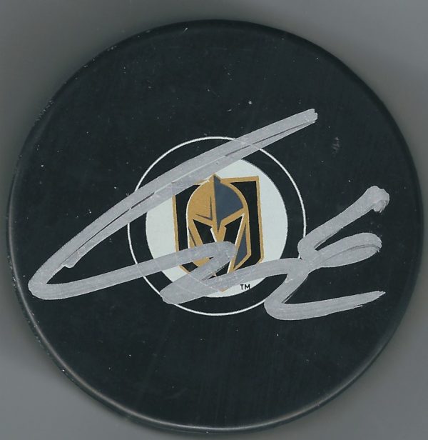 Autographed COLIN MILLER Vegas Golden Knights Hockey Puck