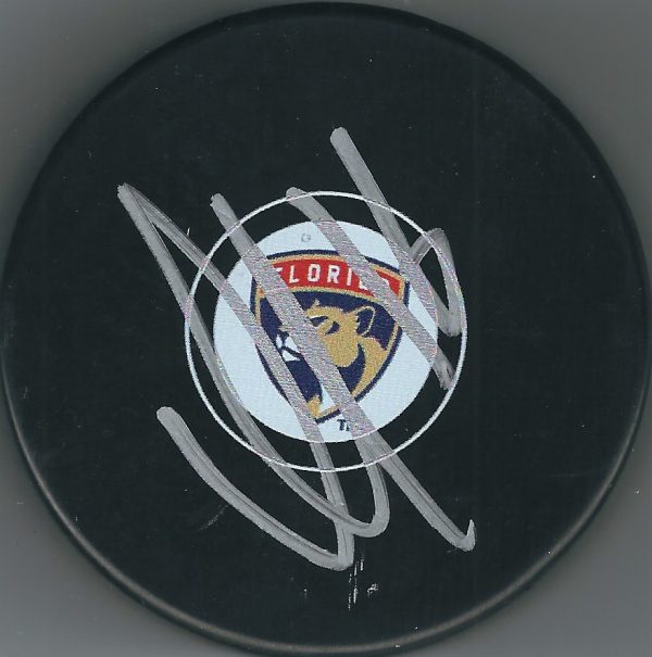 Autographed MIKE HOFFMAN Florida Panthers Hockey Puck